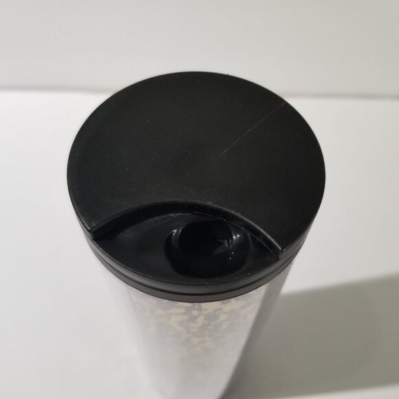 Starbucks Travel Mug Black Silver Foil Hot & Cold Cup with Lid 16oz Holiday 2019 - Picture 5 of 8